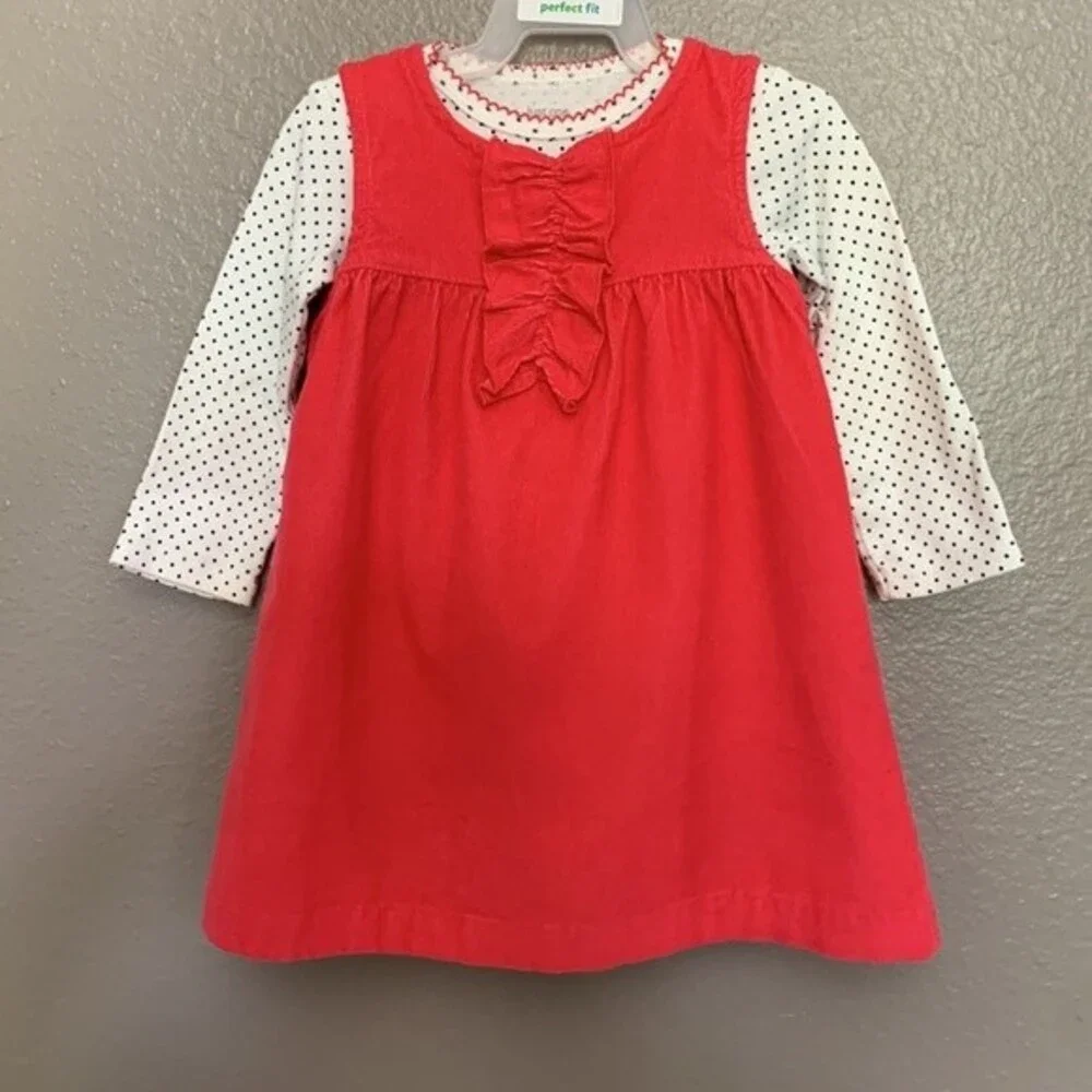 Just One You Baby girl 12 month old Pink textured/corduroy dress.